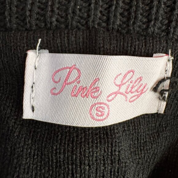 2/$18 Sale!  Pink Lily Crochet Mini Skirt Womens‎ S Black Open Knit Bohemian - Picture 4 of 8